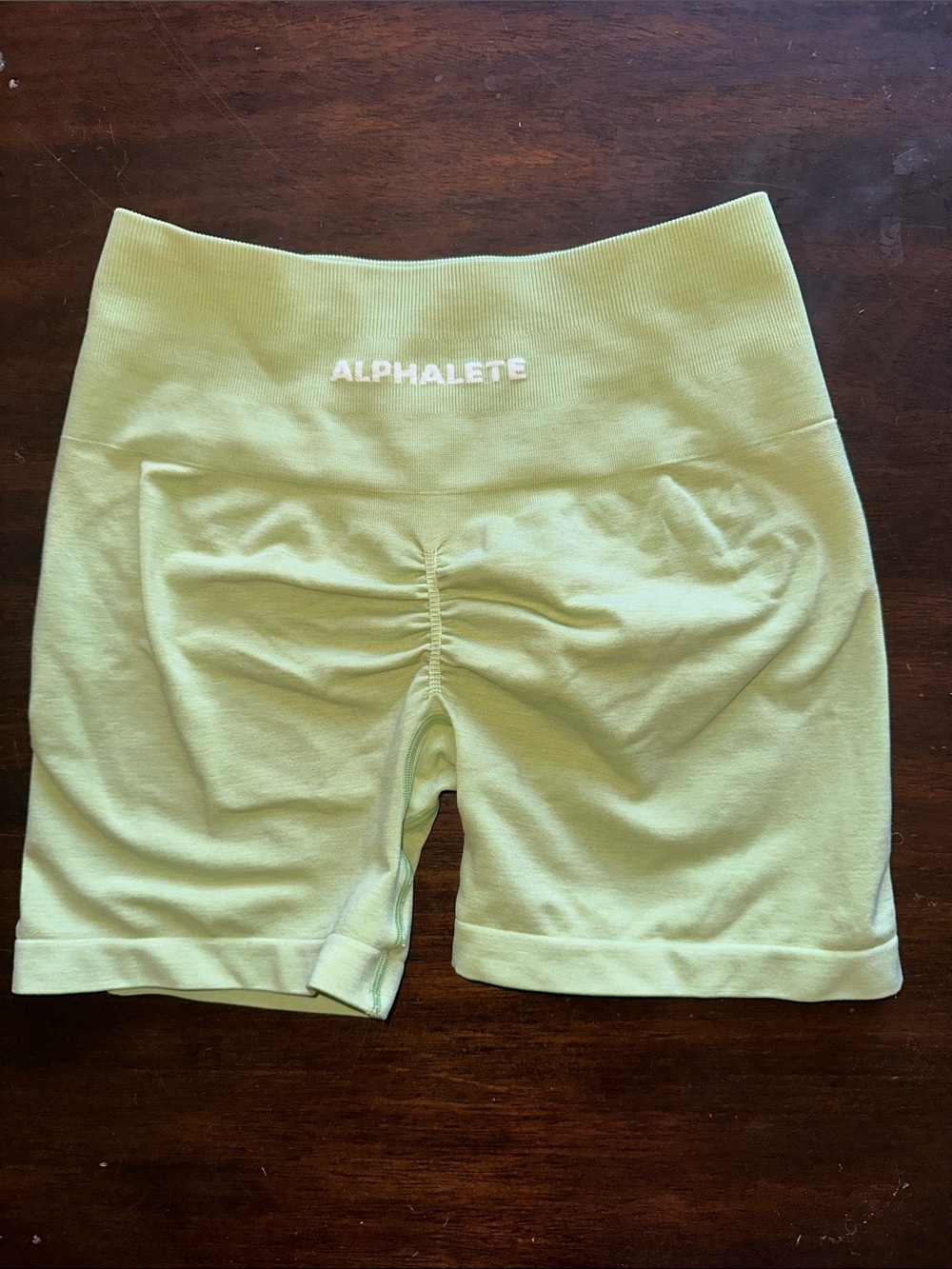 Alphalete High-Waist Scrunch Bike Shorts — Light Lime